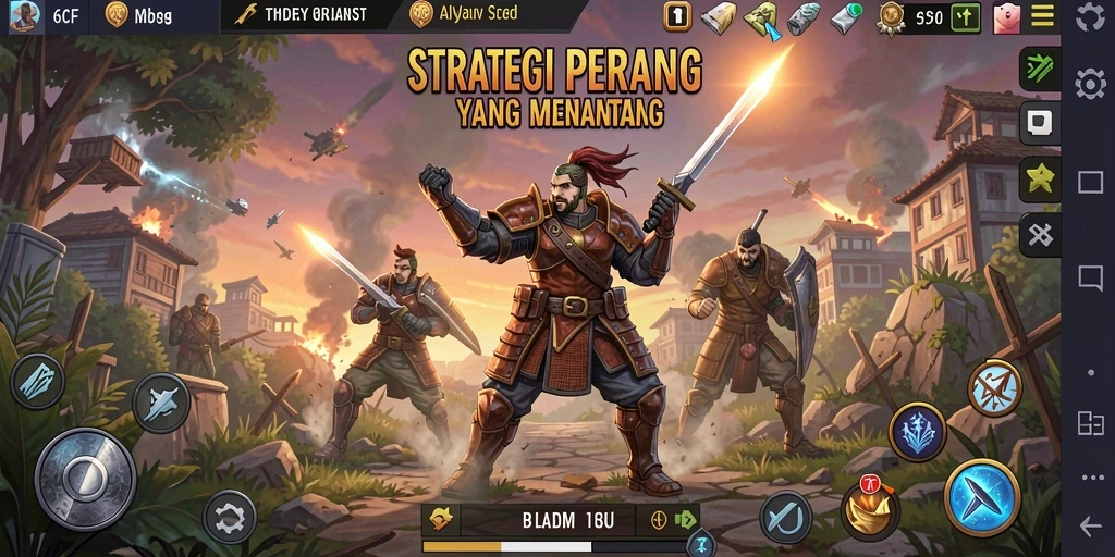 Tampilan gameplay yang menarik dalam 6CF dengan aksi strategi seluruh dunia.