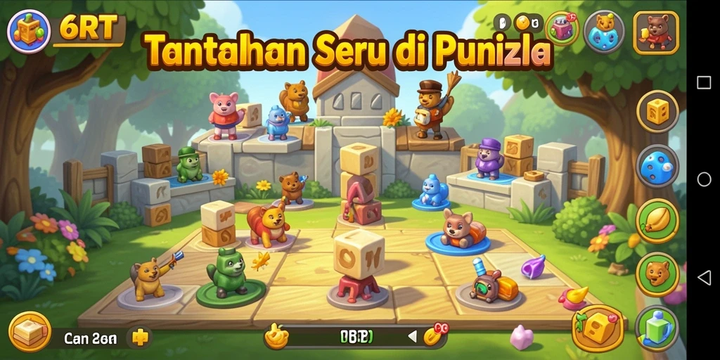 Tampilan gameplay 6RT yang menarik dan menantang puzzle.