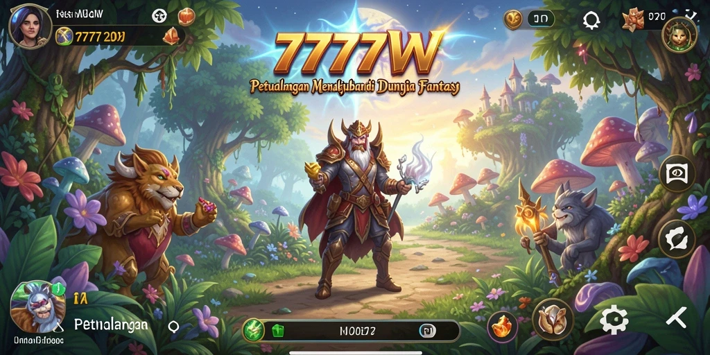 Tangkapan layar dari gameplay menakjubkan 7777W dalam petualangan.