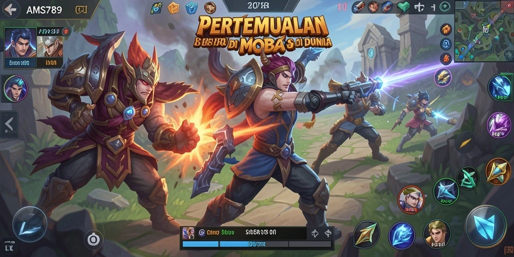 Tampilan gameplay seru dengan pertarungan intens di AMS789.