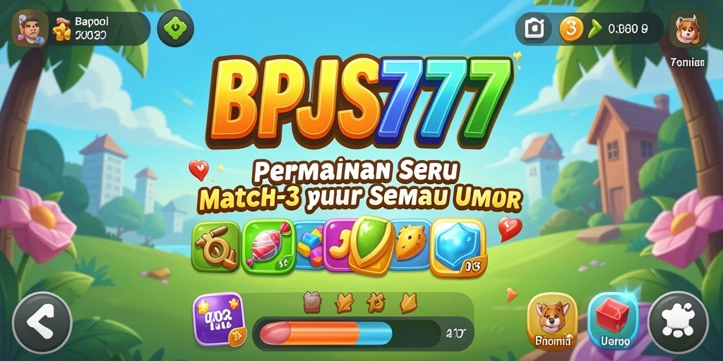 Tampilan gameplay seru dari game match-3 BPJS777.