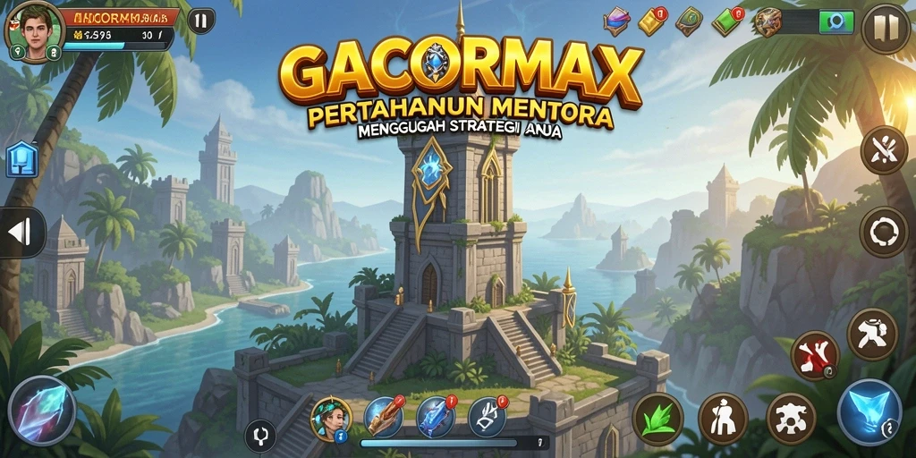 Screenshot utama GACORMAX menampilkan aksi seru dalam game Tower Defense.