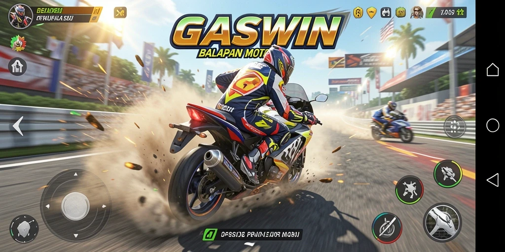GASWIN menampilkan aksi balapan motor yang mendebarkan.