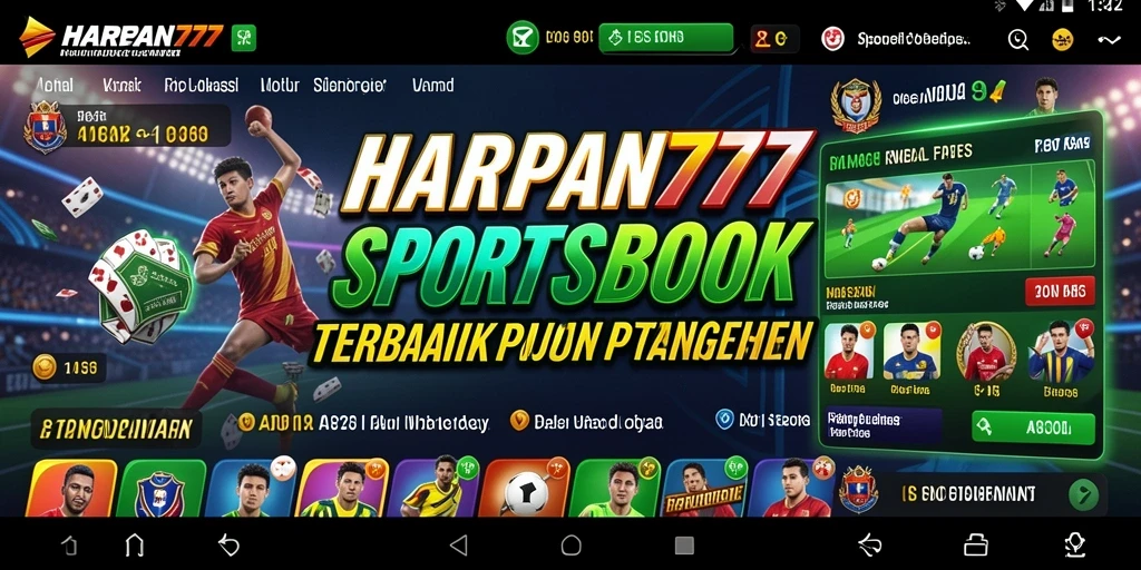 Screenshot utama HARAPAN777 menampilkan antarmuka sportsbook yang menarik dan interaktif.