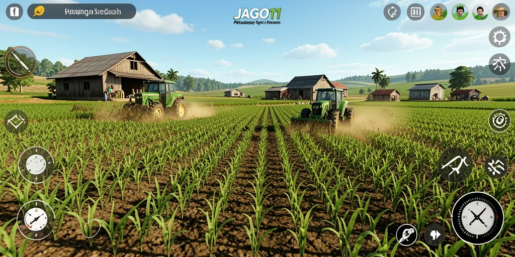 Screenshot JAGO11 menampilkan aktivitas bertani yang menarik dan interaksi di ladang.