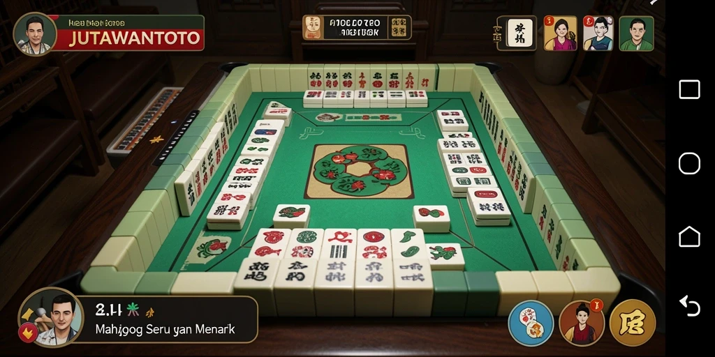 Tampilan screenshot gameplay JUTAWANTOTO yang menampilkan keseruan Mahjong.