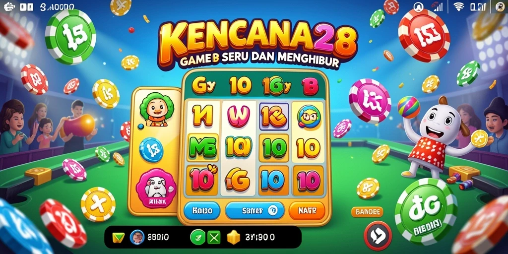 Tampilan gameplay seru dalam KENCANA28 yang penuh warna.
