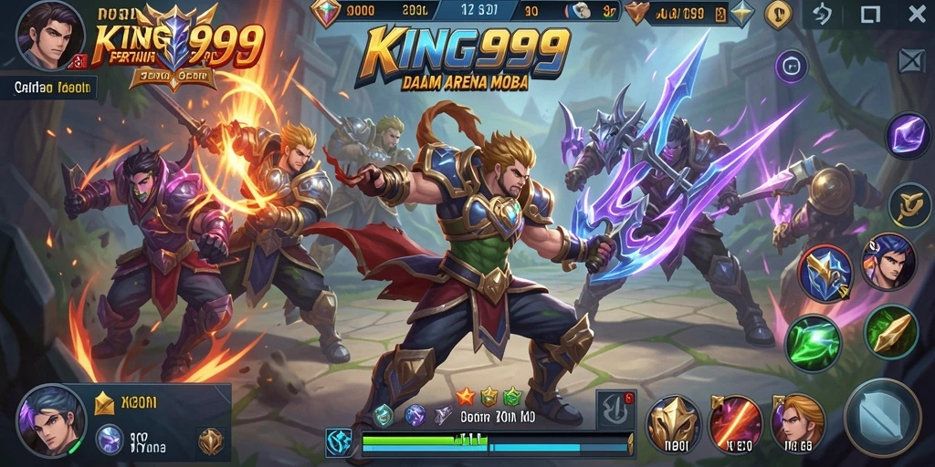 Gameplay seru dan intens di KING999 dengan pertarungan tim yang spektakuler.