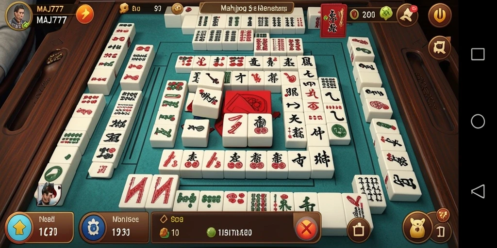 Screenshot utama MAJ777 menampilkan gameplay Mahjong yang dinamis dan menarik.