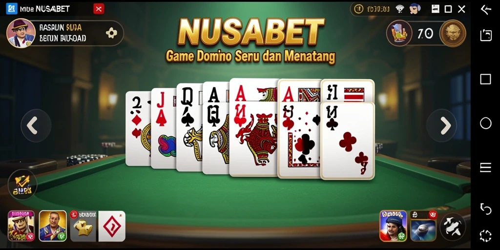Screenshot gameplay seru NUSABET dalam permainan Domino.