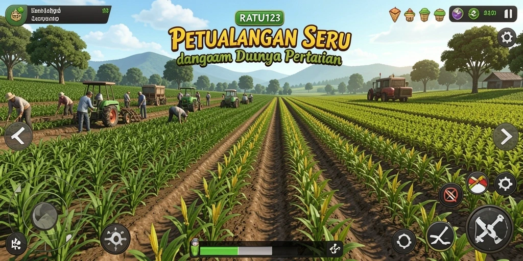 Tampilan screenshot yang menampilkan gameplay pertanian yang seru di RATU123.