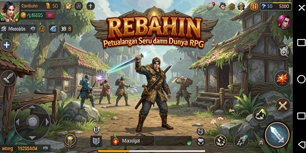 Gameplay seru REBAHIN dengan pertempuran mendebarkan di dunia RPG.