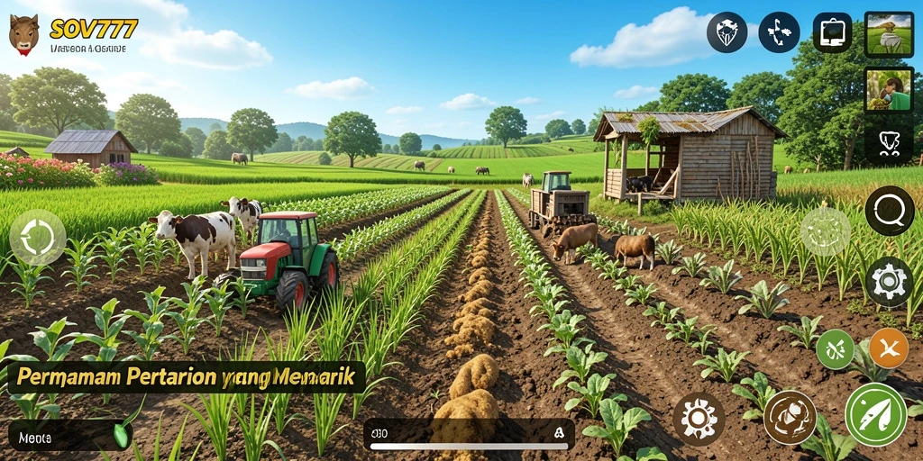Screenshot dari SOV777 yang menampilkan gameplay pertanian yang seru.